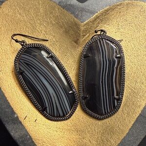 Kendra Scott Black and White Striped Earrings